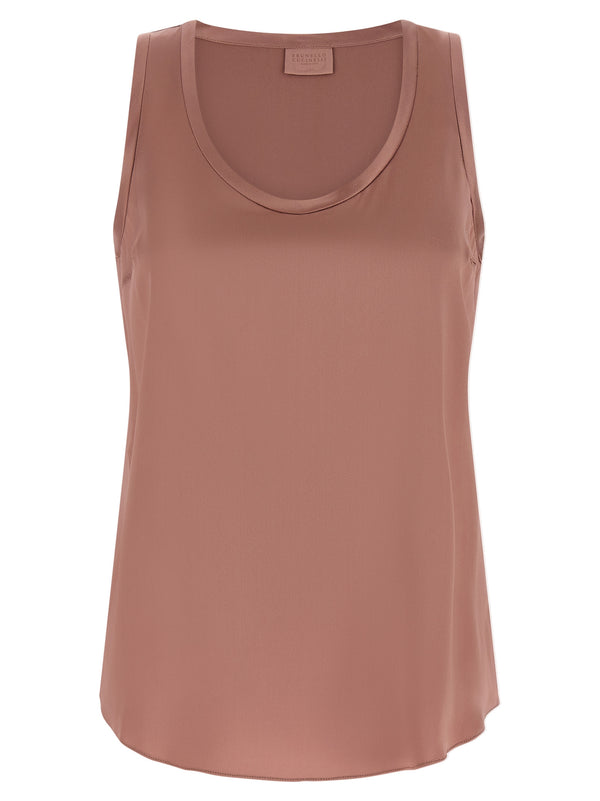 Brunello Cucinelli 96% silk tank top in pink