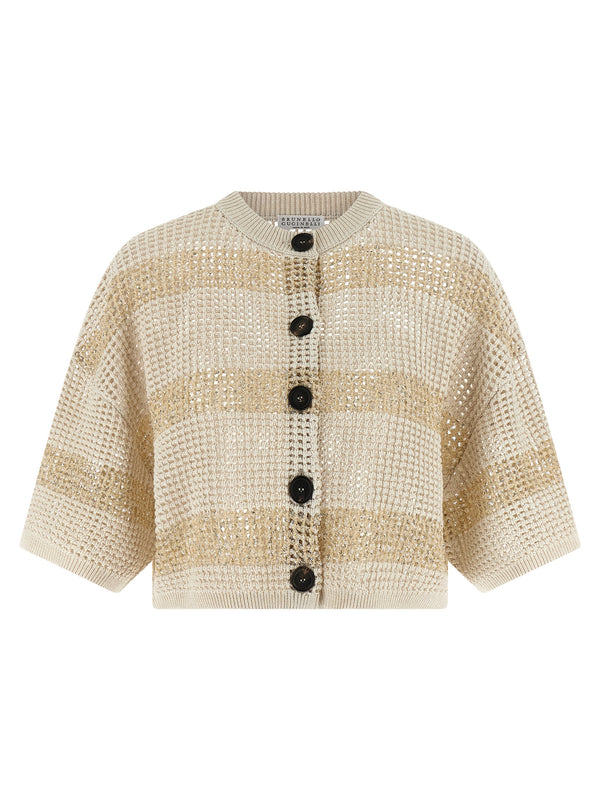Brunello Cucinelli 100% cotton cardigan in beige