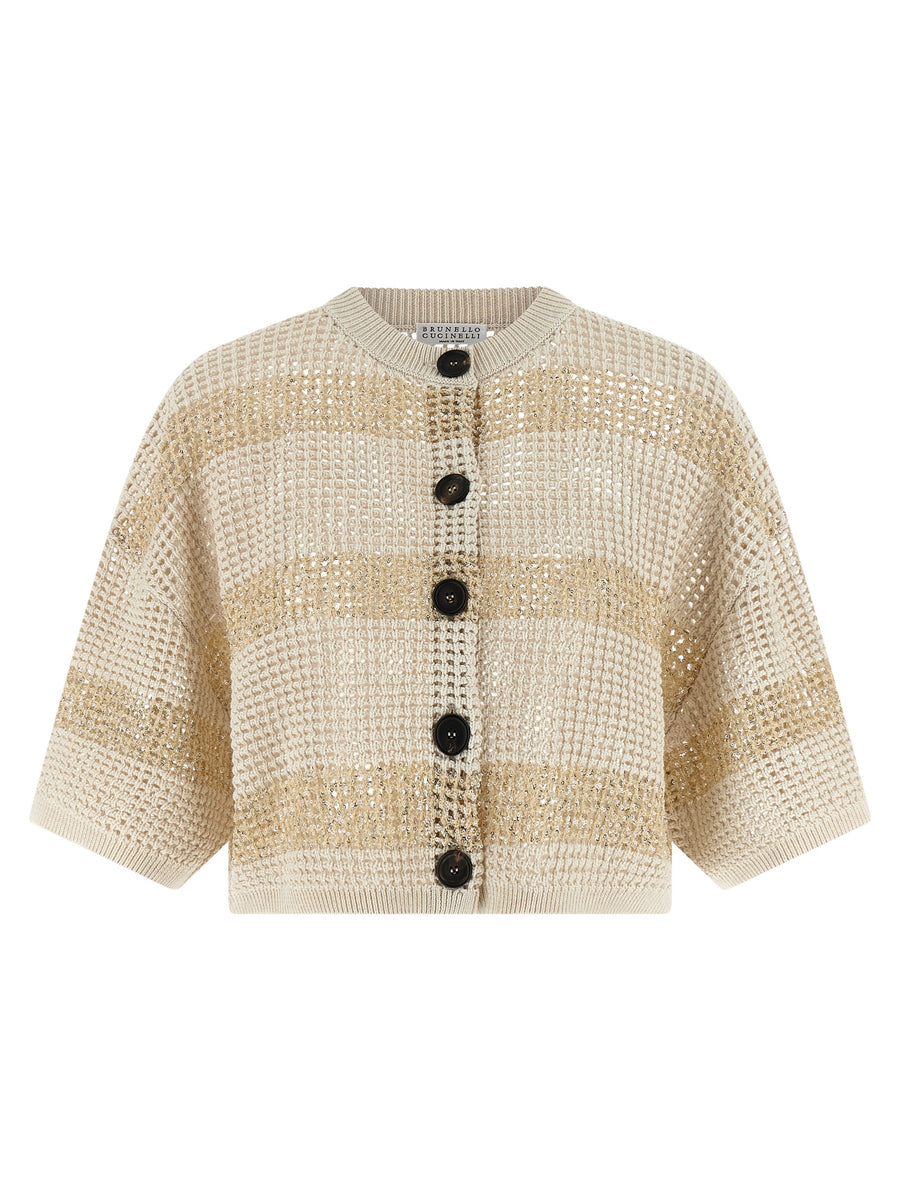 Brunello Cucinelli 100% cotton cardigan in beige