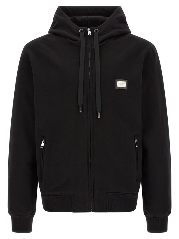 Dolce & Gabbana 100% cotton hoodie in black