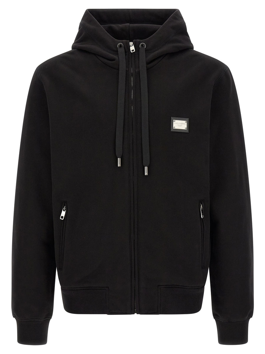 Dolce & Gabbana 100% cotton hoodie in black