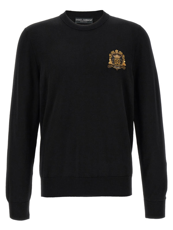 Dolce & Gabbana 100% virgin wool cardigan in black