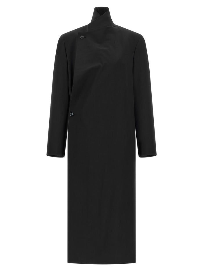 Lemaire 100% Wool coat in black — view 2