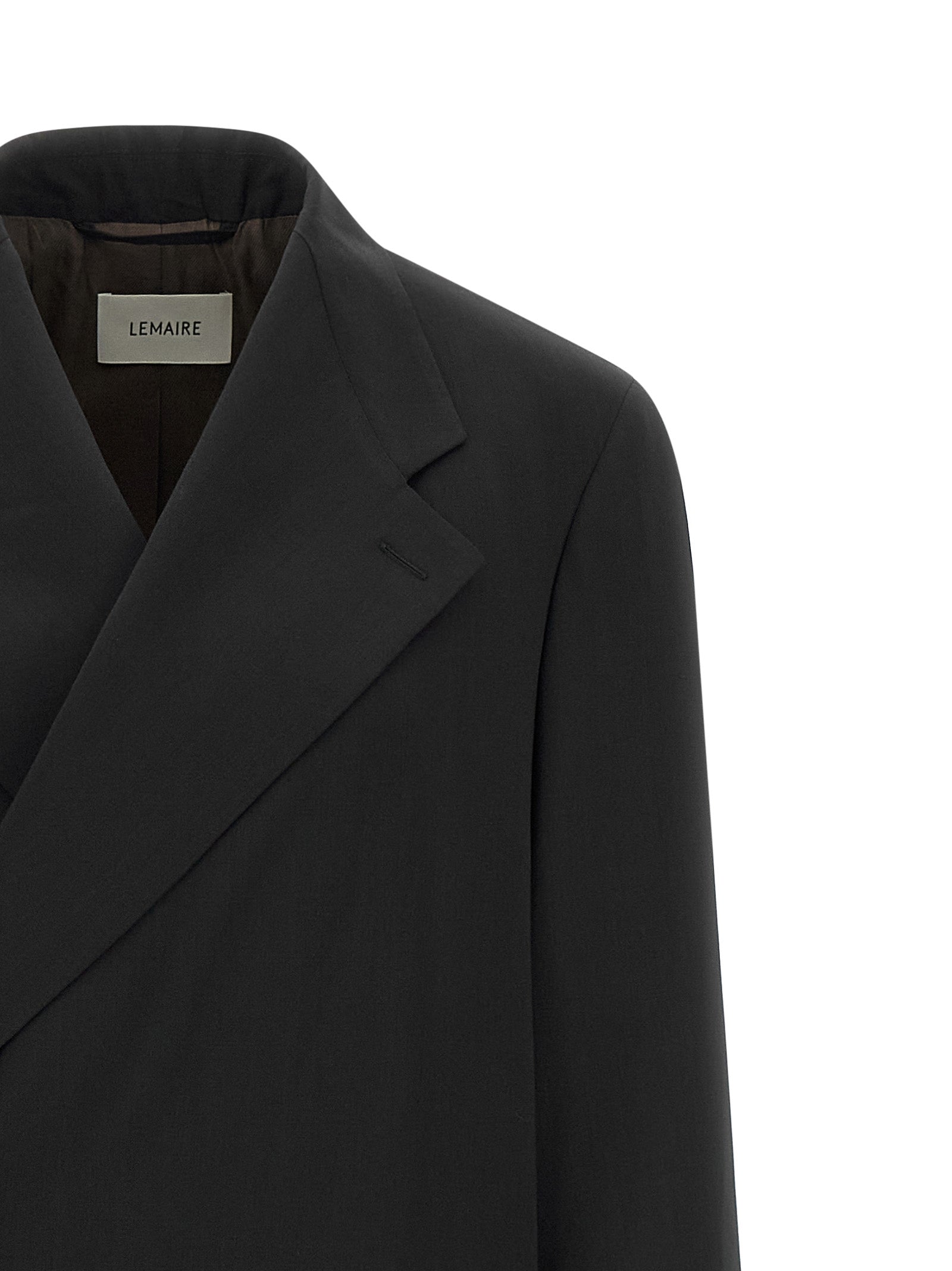 Lemaire 100% Wool coat in black — view 4