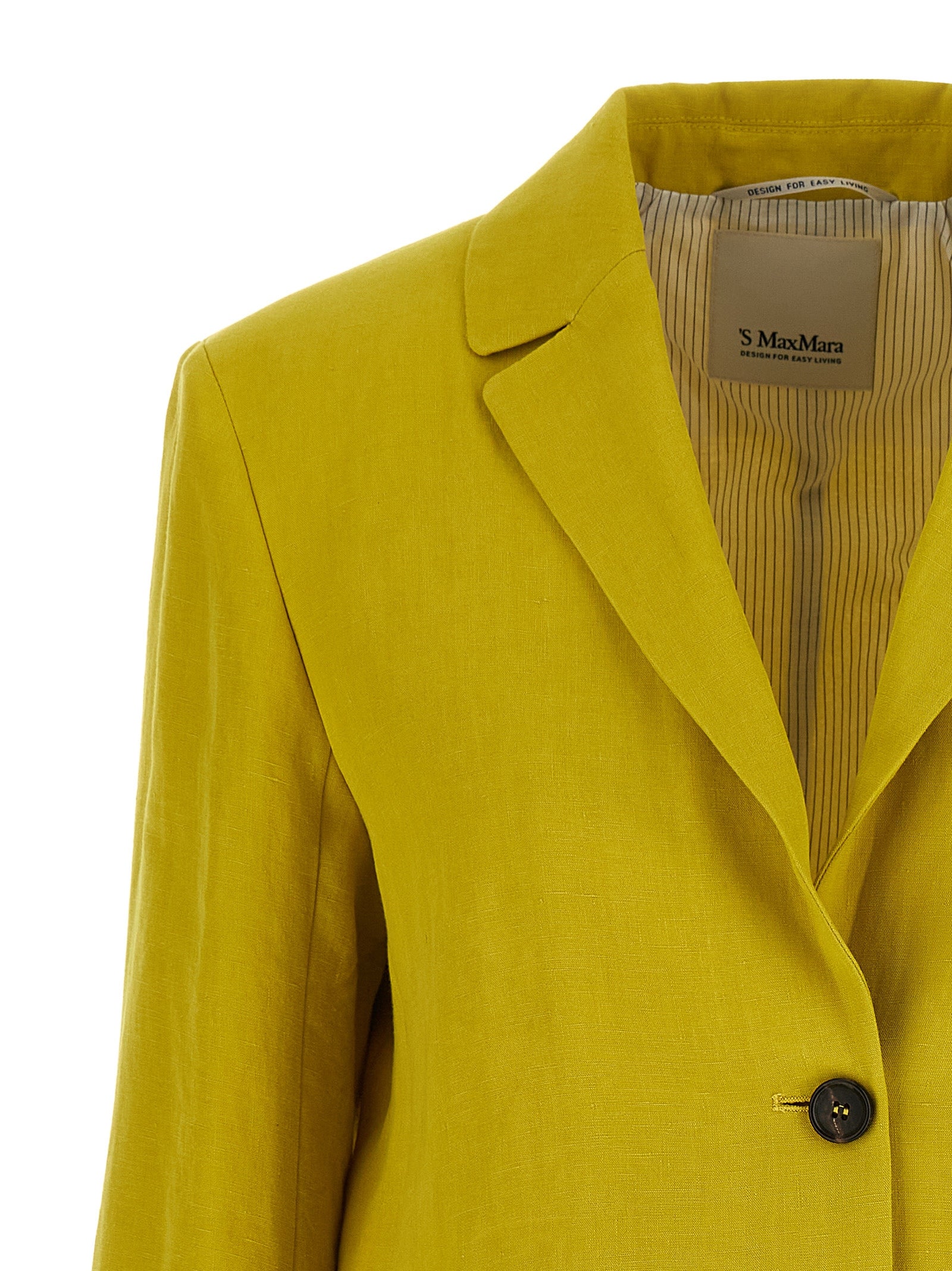 'S Max Mara 100% linen blazer in yellow — view 3