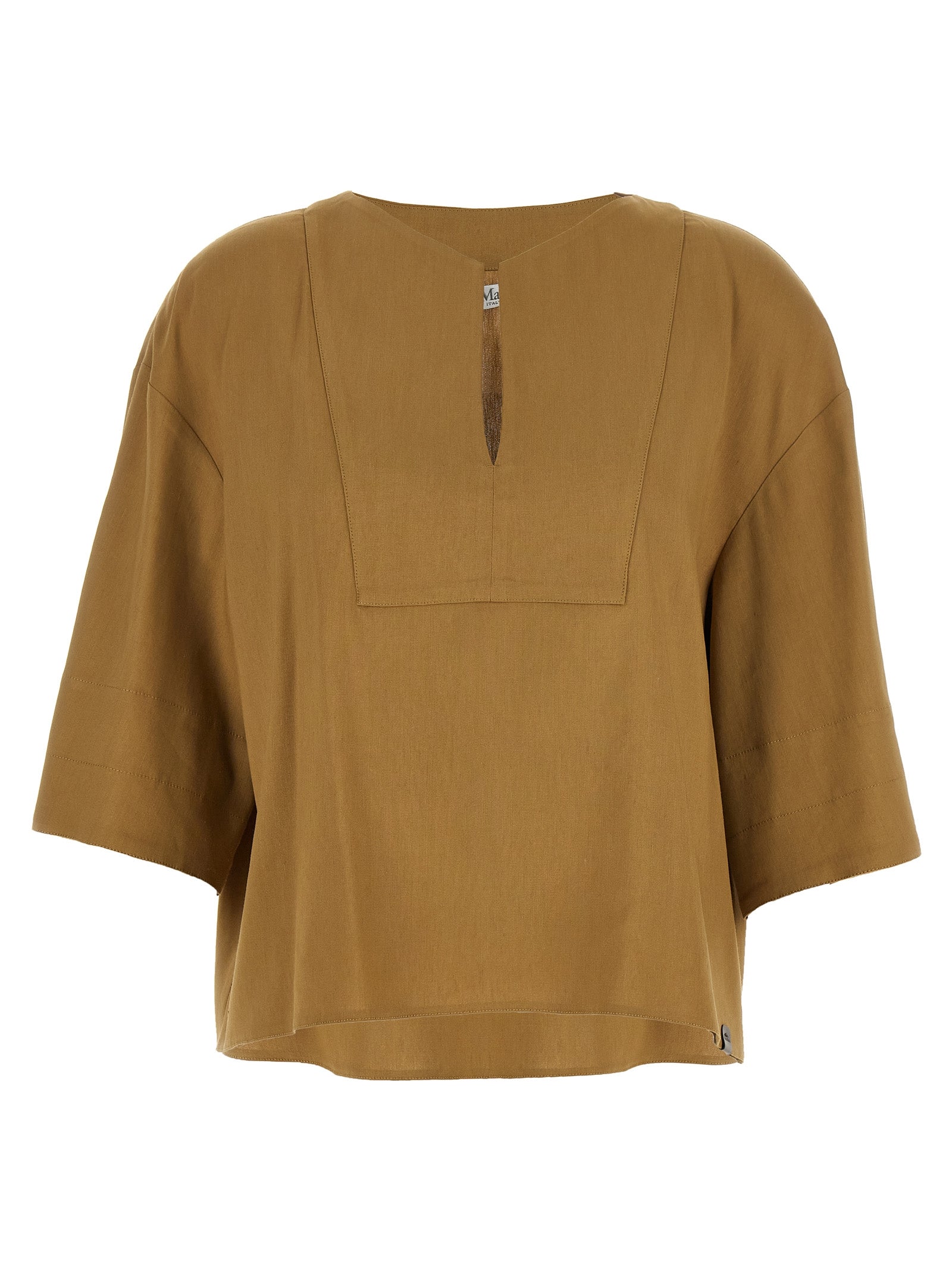 Max Mara 62% Linen blouse in beige