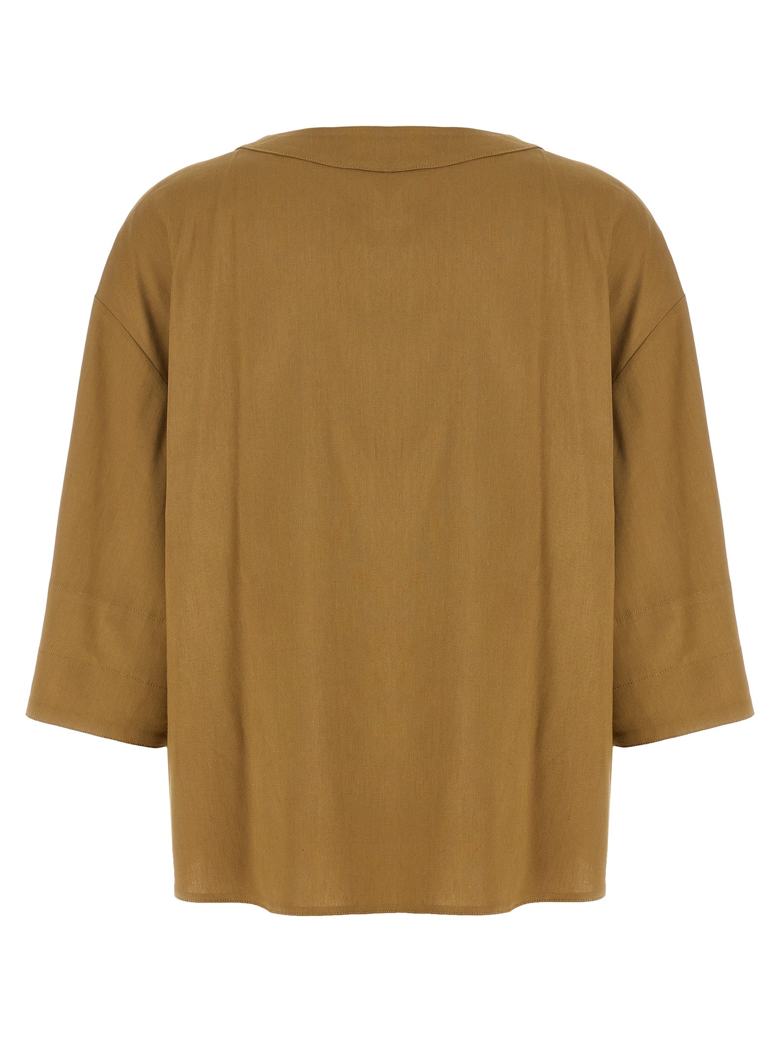 Max Mara 62% Linen blouse in beige — view 2