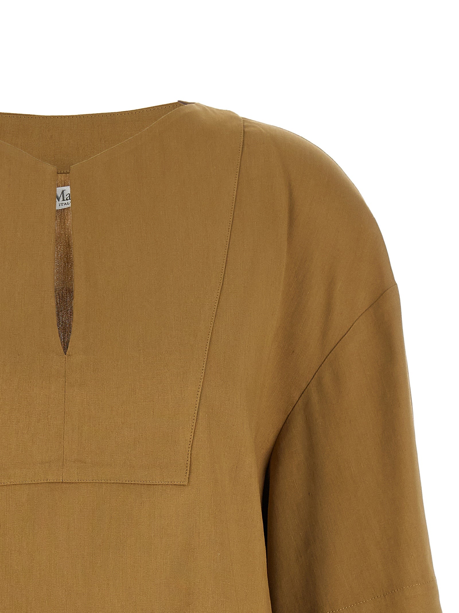 Max Mara 62% Linen blouse in beige — view 3