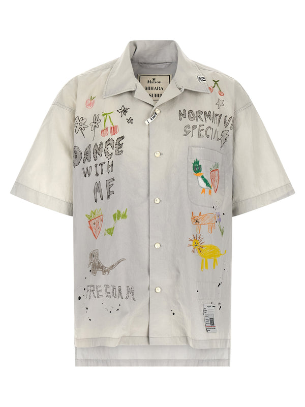Maison Mihara Yasuhiro 80% cotton shirt in gray