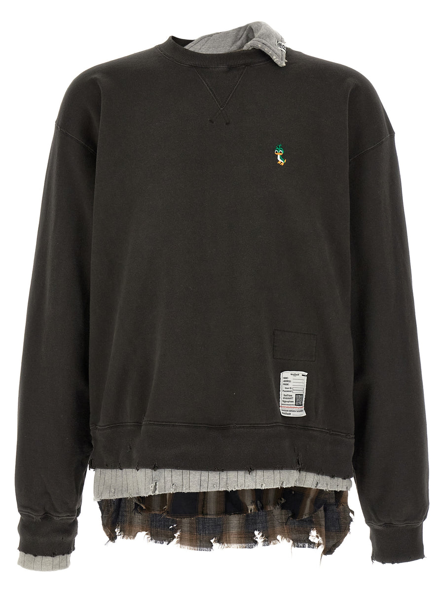 Maison Mihara Yasuhiro 100% cotton sweatshirt in black