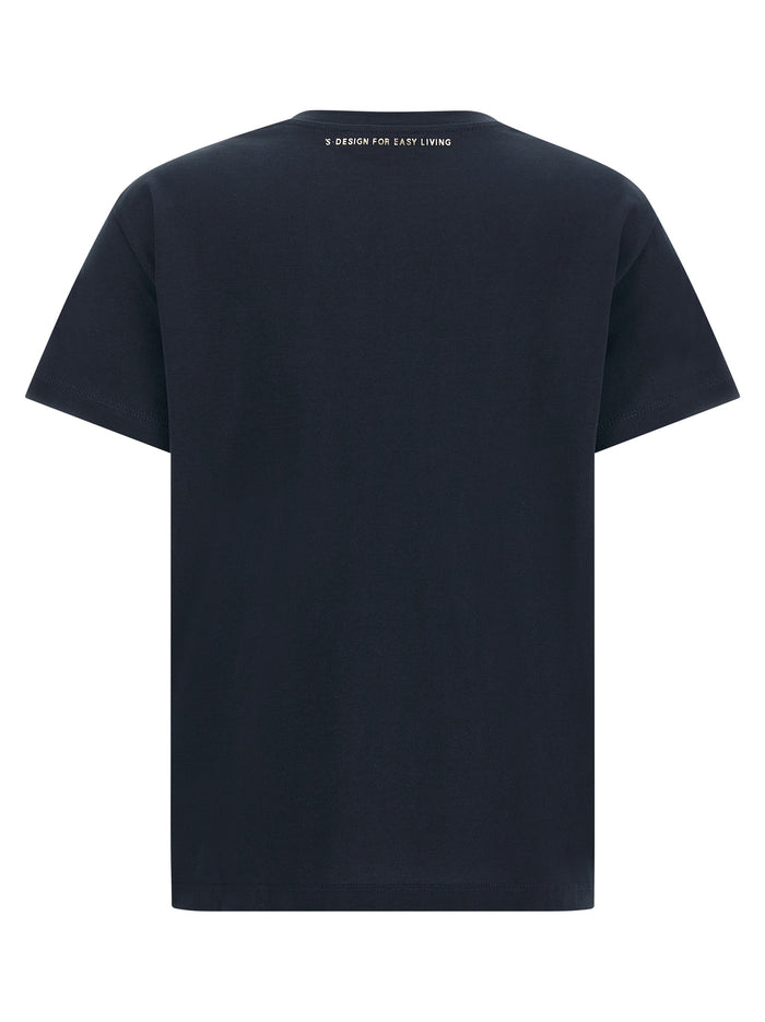 'S Max Mara 100% Cotton t-shirt in navy — view 2