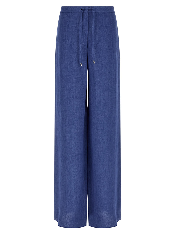 Max Mara 100% Linen trousers in blue