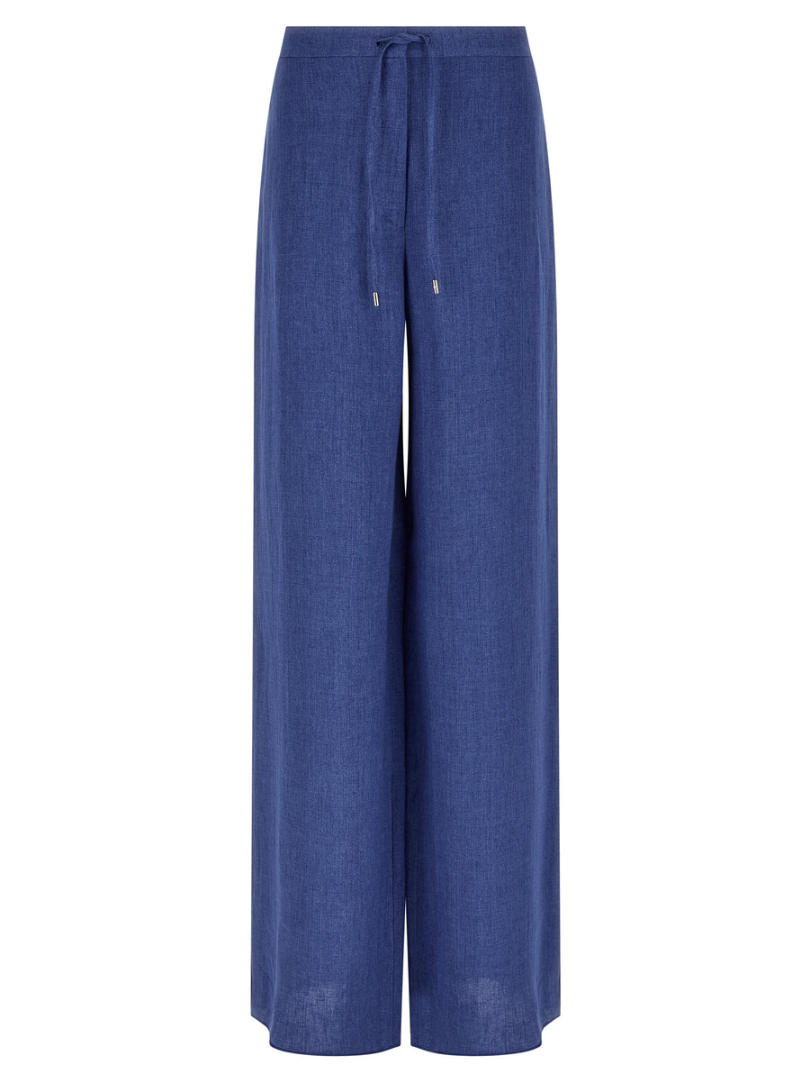 Max Mara 100% Linen trousers in blue
