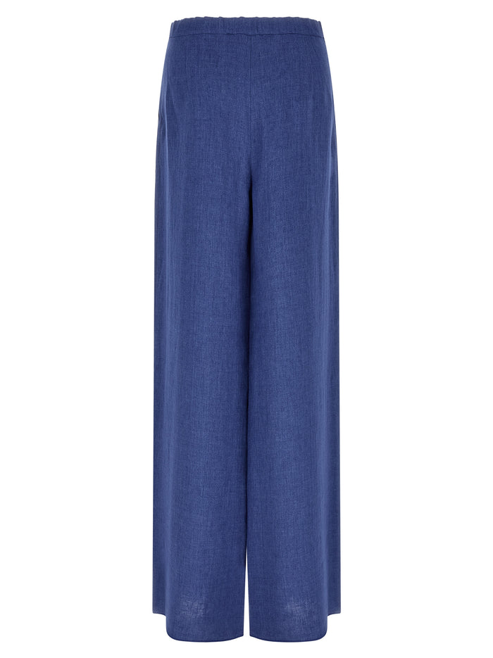 Max Mara 100% Linen trousers in blue — view 2
