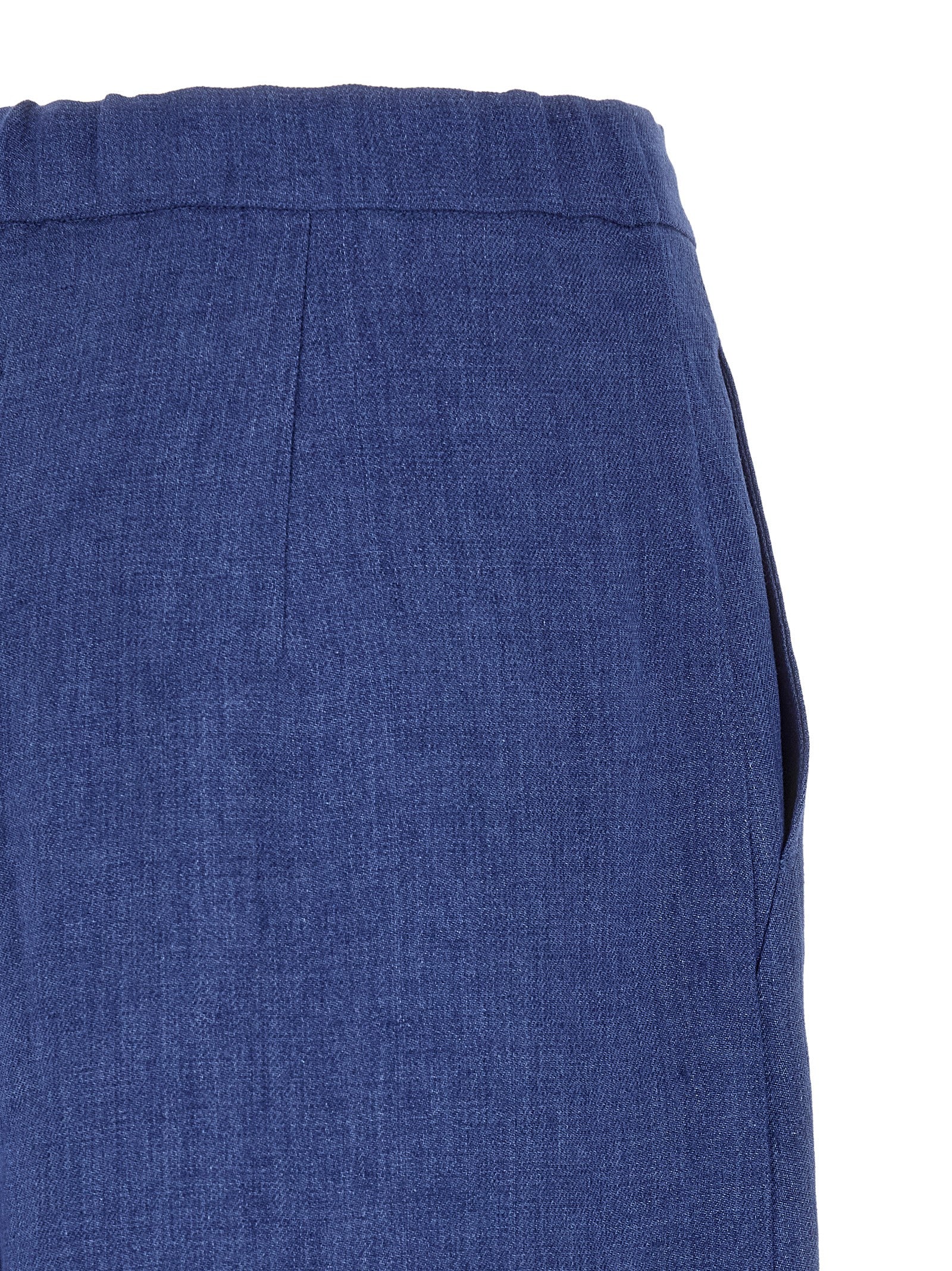 Max Mara 100% Linen trousers in blue — view 4