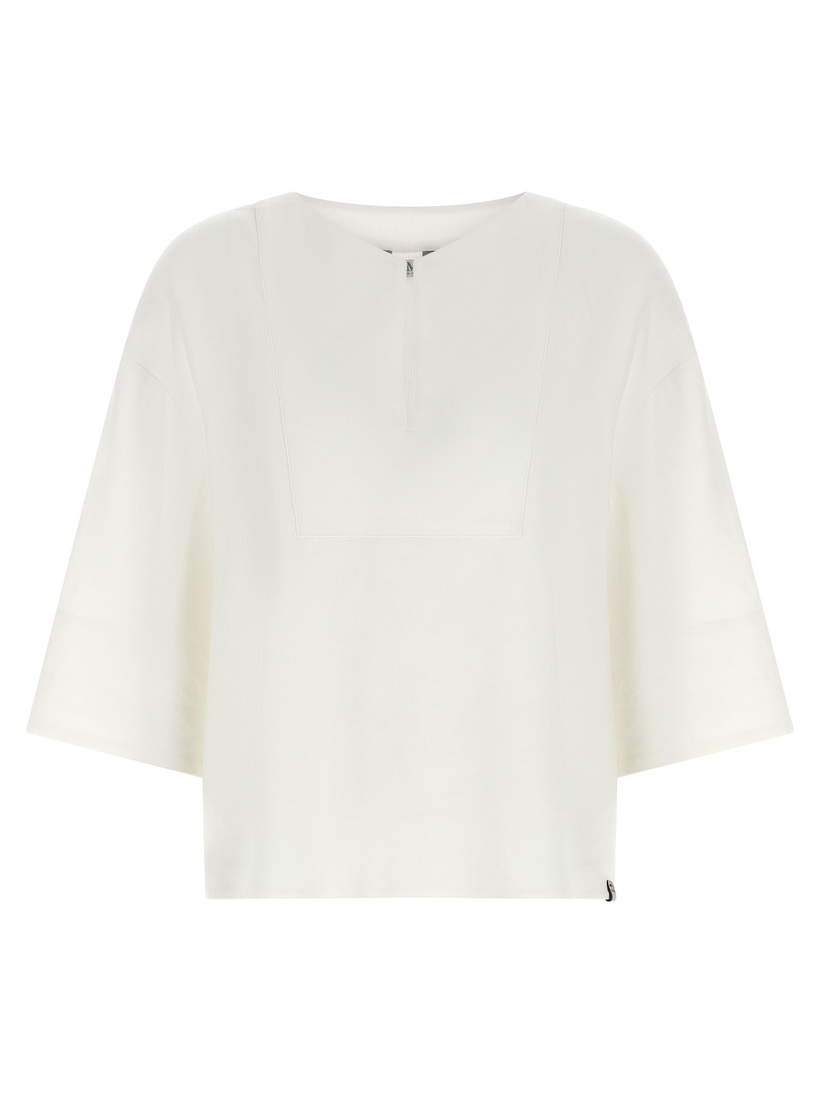 Max Mara 62% Linen blouse in white