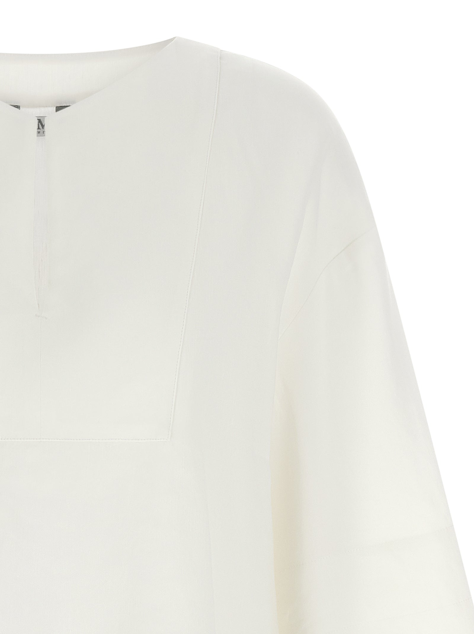 Max Mara 62% Linen blouse in white — view 3