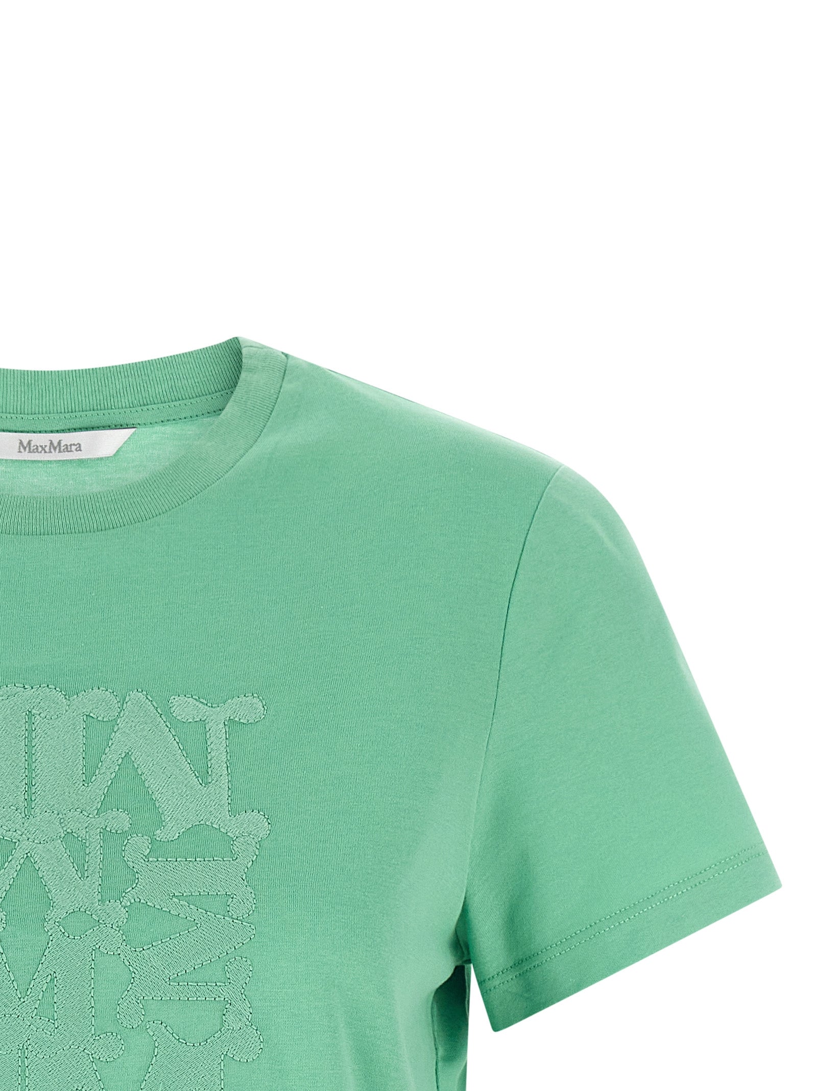 Max Mara 100% cotton t-shirt in green — view 3