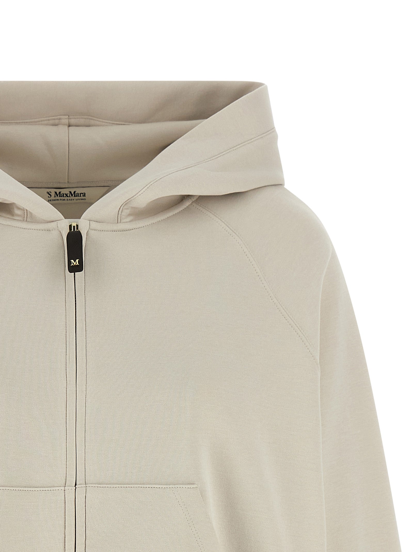 'S Max Mara 78% cotton hoodie in beige — view 3