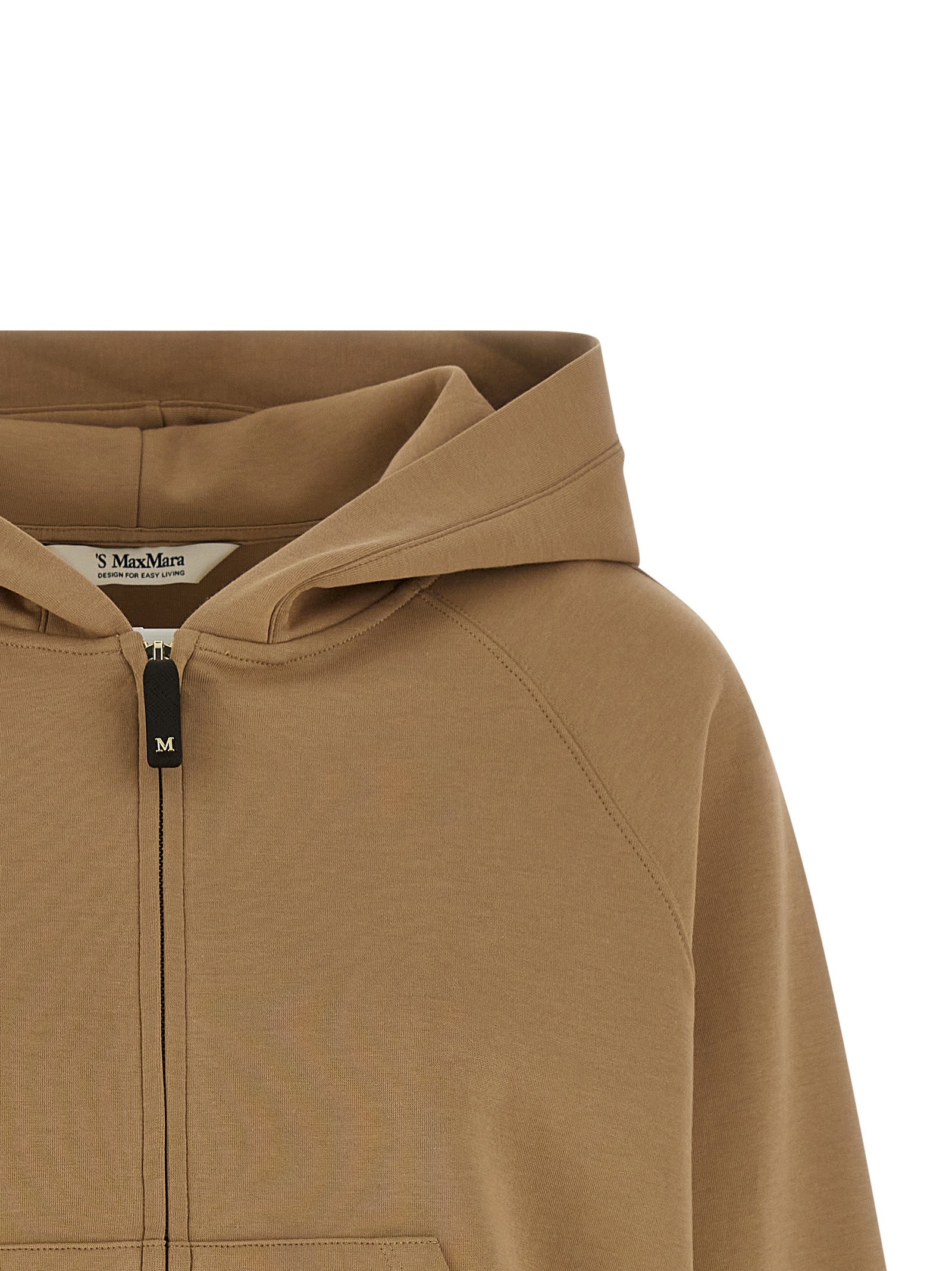 'S Max Mara 78% cotton hoodie in beige — view 3