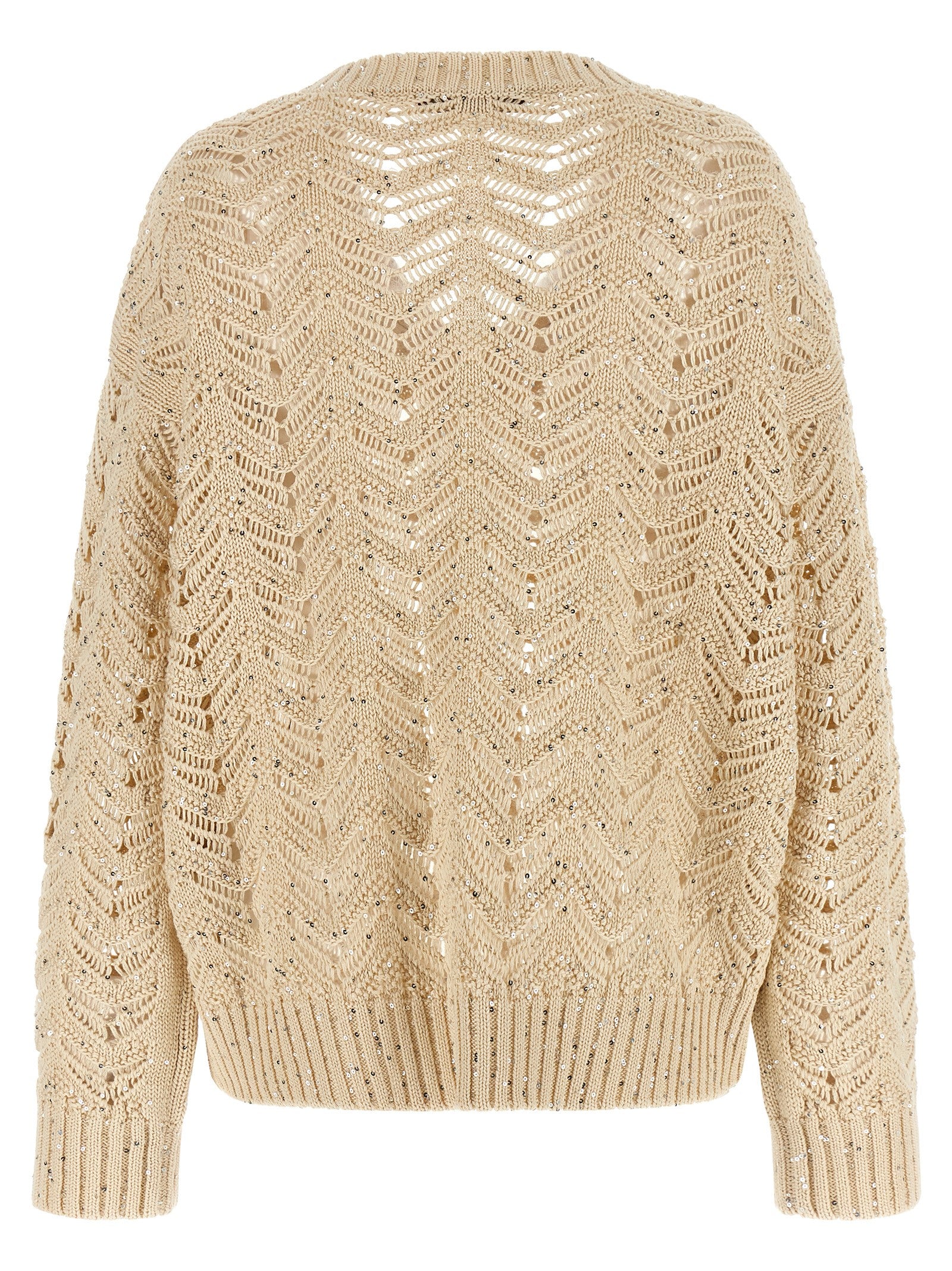 Max Mara 100% Cotton sweater in beige — view 2