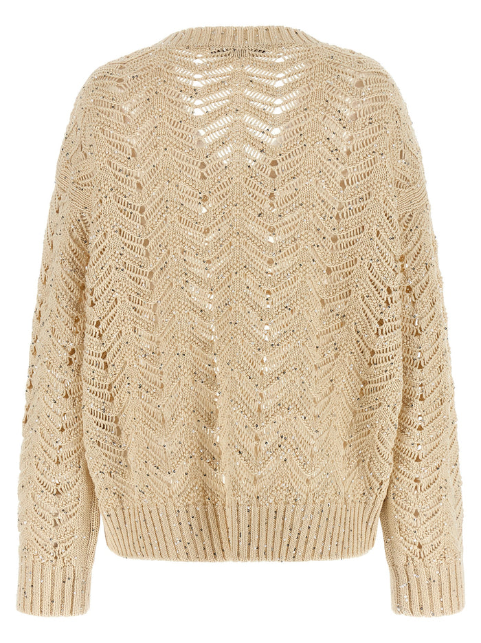 Max Mara 100% Cotton sweater in beige — view 2