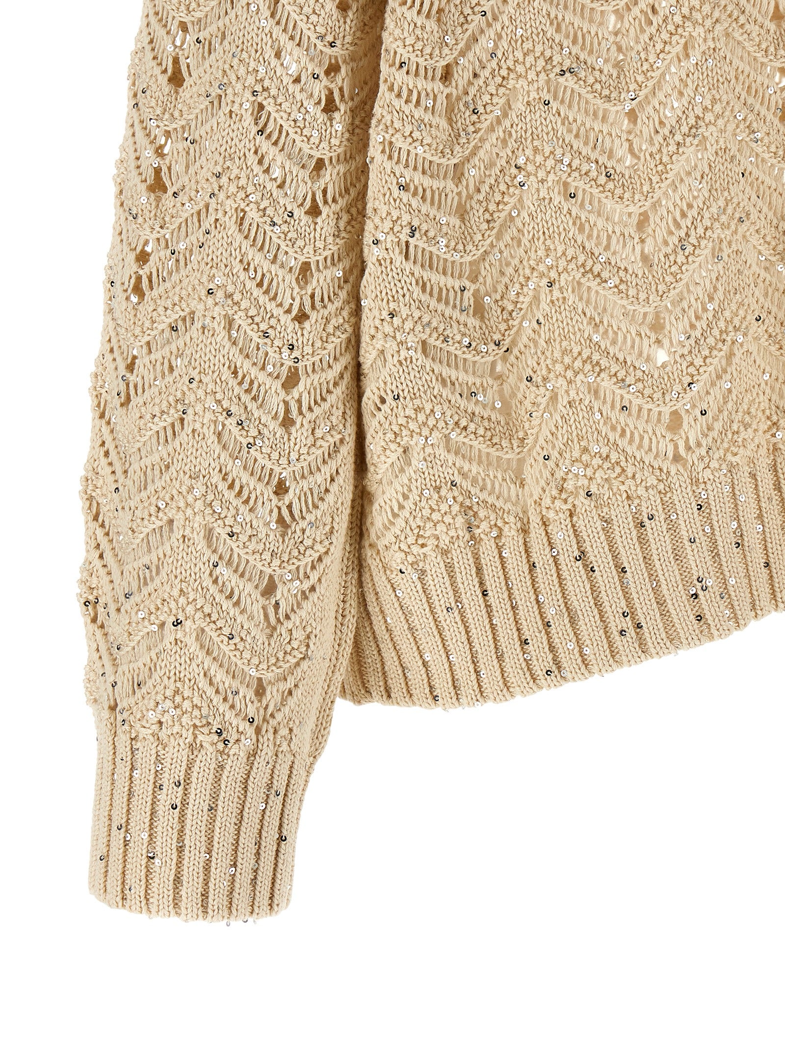 Max Mara 100% Cotton sweater in beige — view 4