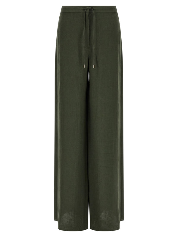 Max Mara 100% linen trousers in green