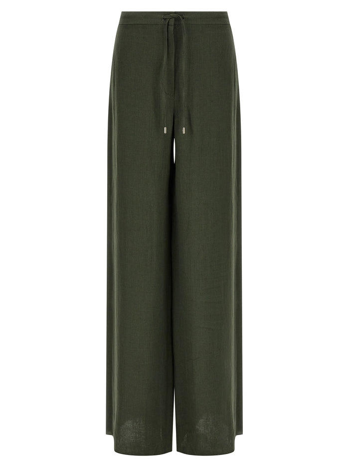 Max Mara 100% linen trousers in green