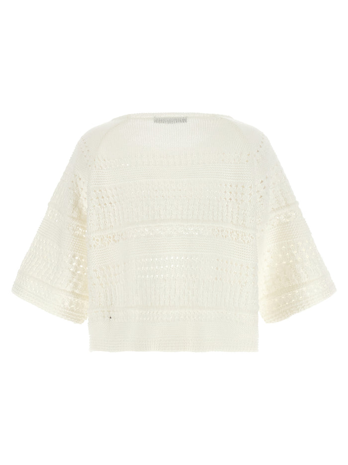 Max Mara 100% Cotton sweater in white — view 2