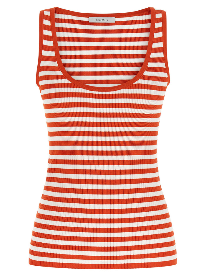 Max Mara 83% Viscose tank top in red