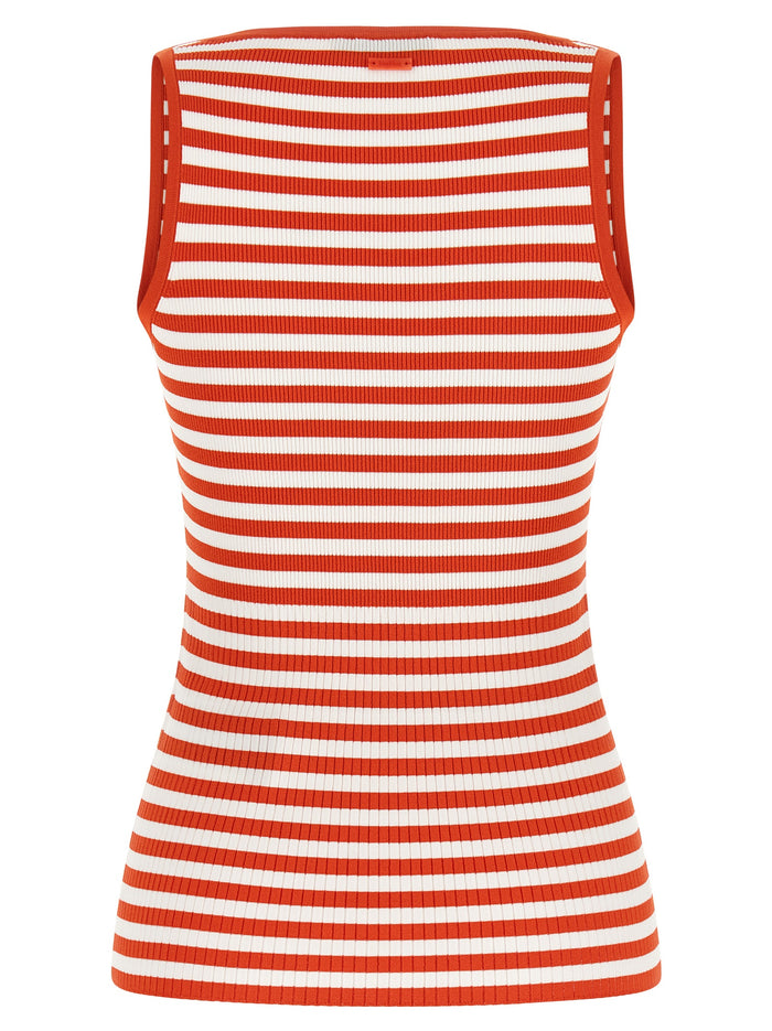 Max Mara 83% Viscose tank top in red — view 2