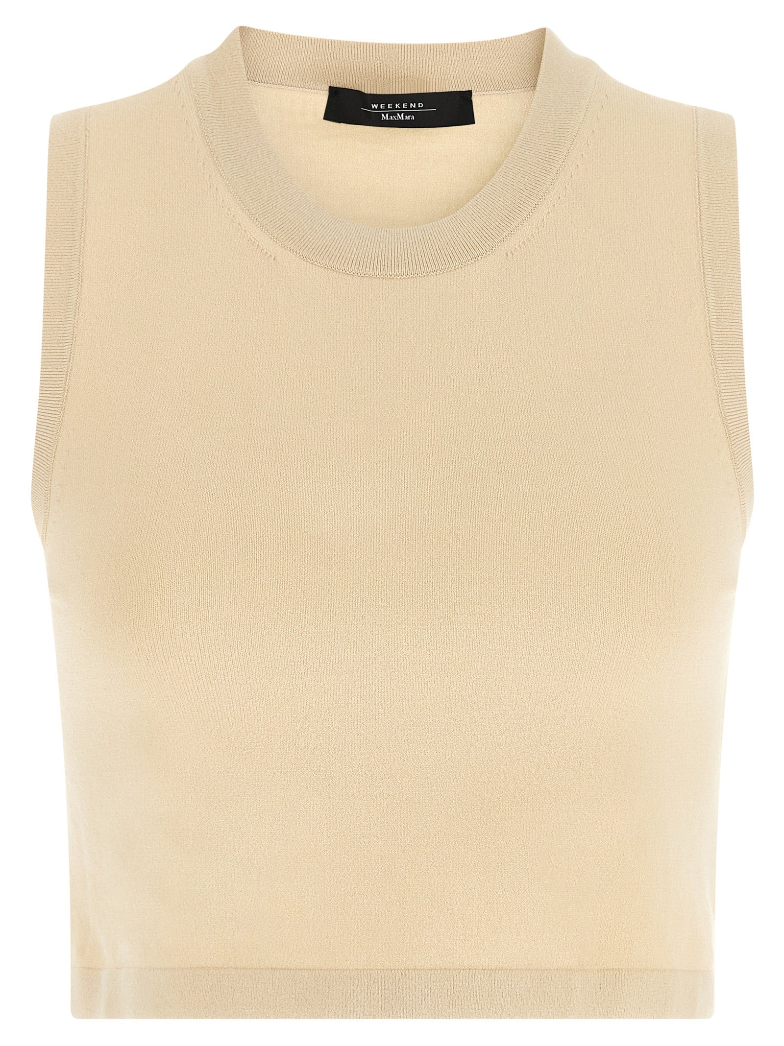 Max Mara 70% viscose tank top in beige