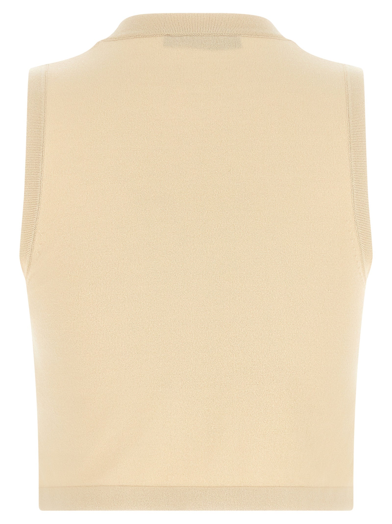 Max Mara 70% viscose tank top in beige — view 2