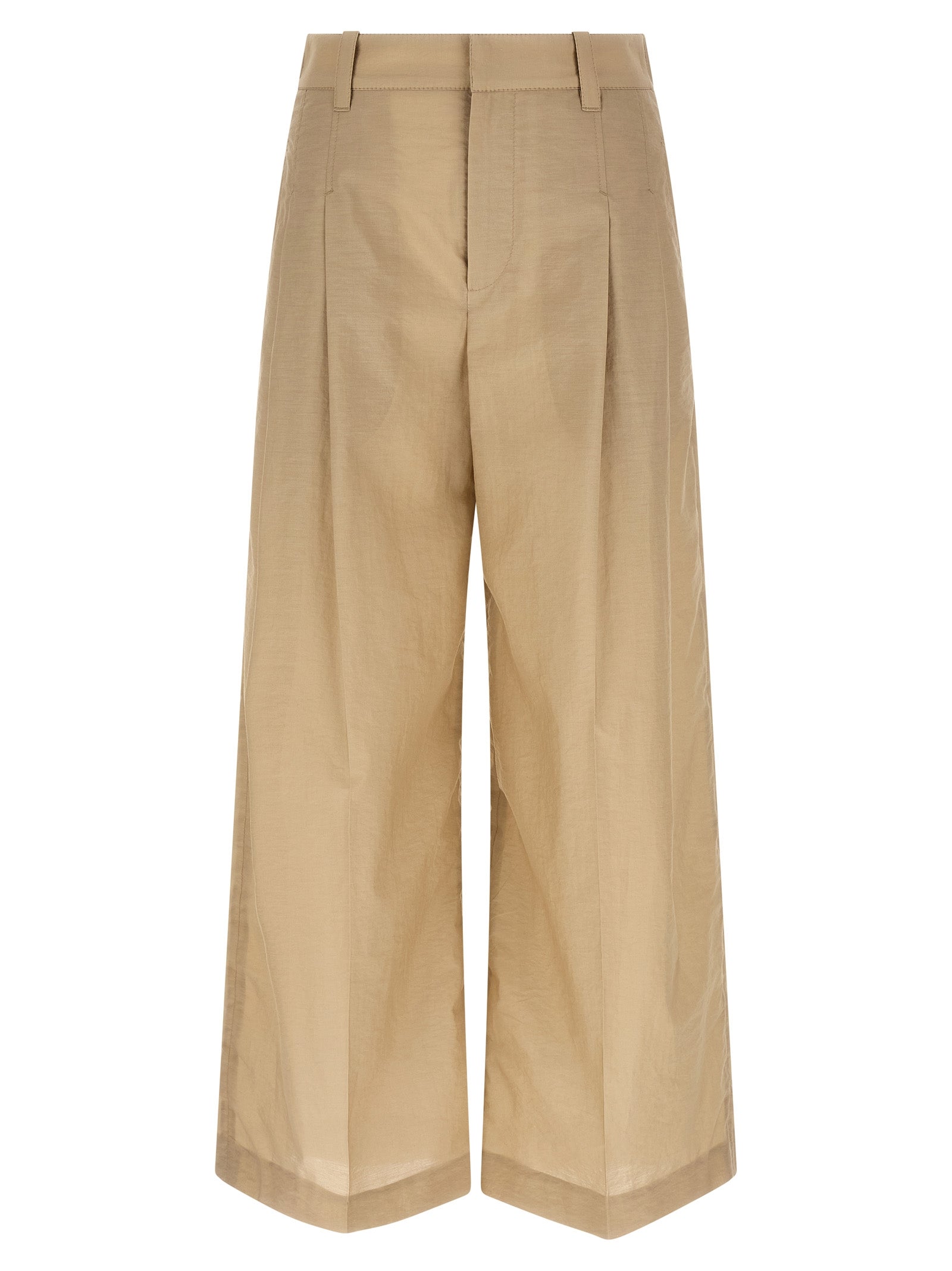 Brunello Cucinelli 75% cotton trousers in beige