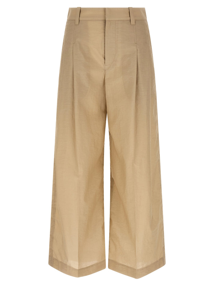Brunello Cucinelli 75% cotton trousers in beige