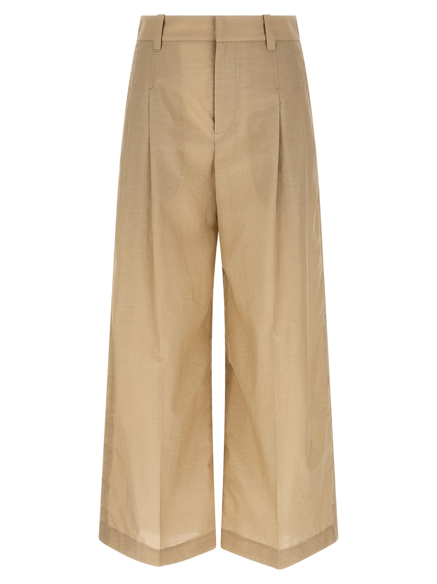 Brunello Cucinelli 75% cotton trousers in beige