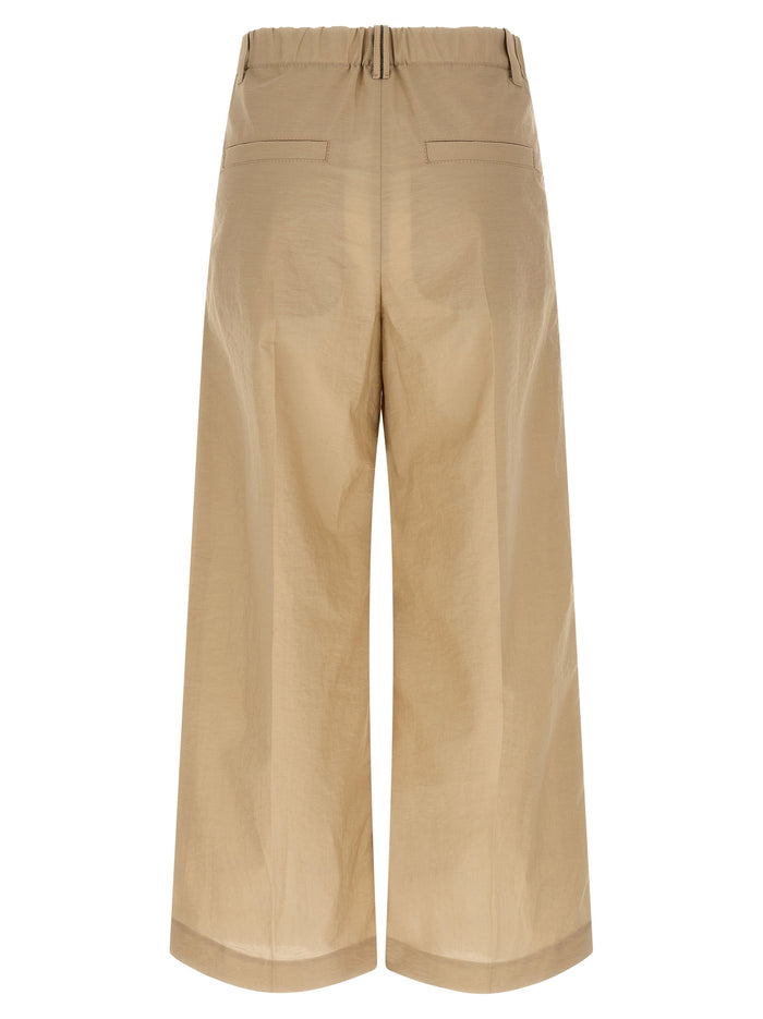 Brunello Cucinelli 75% cotton trousers in beige — view 2