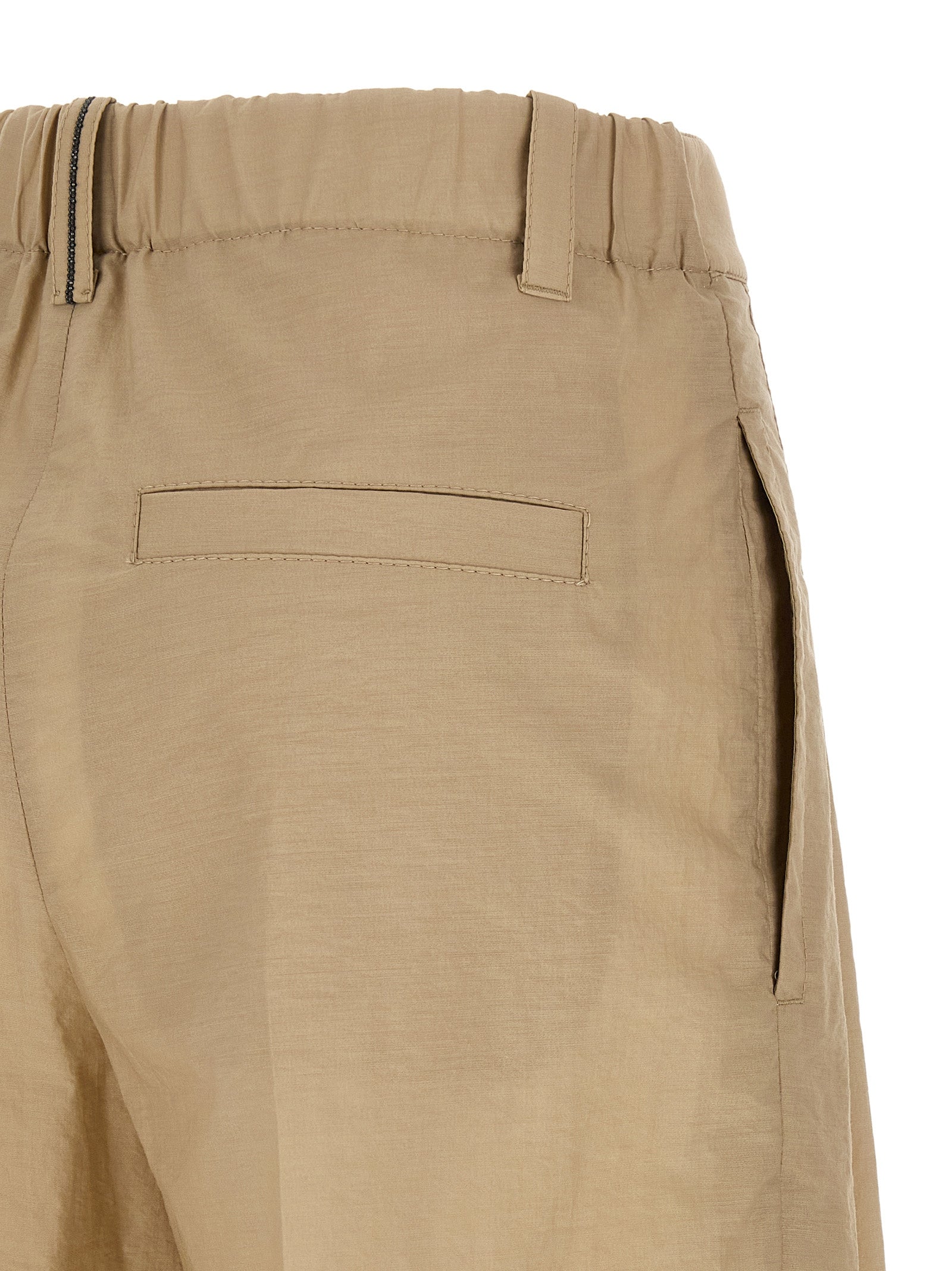 Brunello Cucinelli 75% cotton trousers in beige — view 4