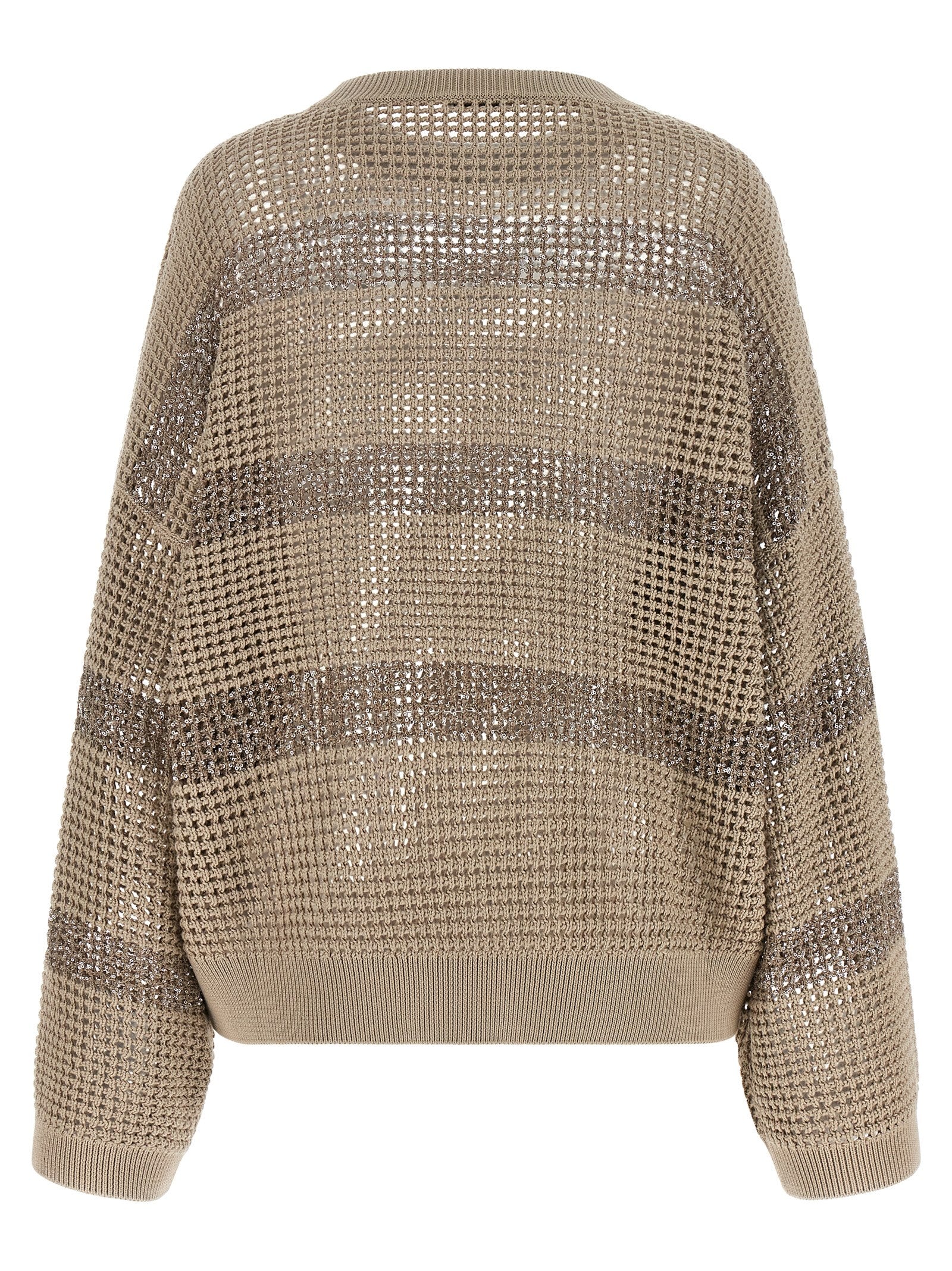 Brunello Cucinelli 100% cotton sweater in gray — view 2