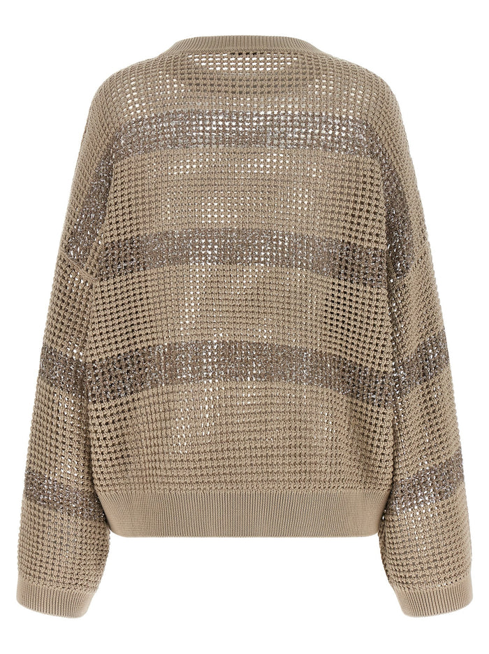 Brunello Cucinelli 100% cotton sweater in gray — view 2