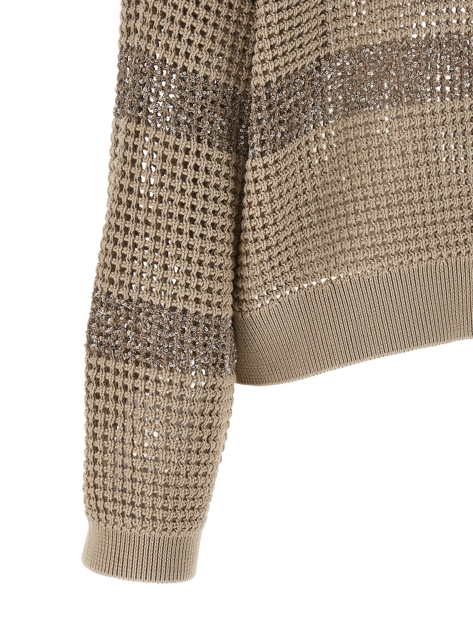 Brunello Cucinelli 100% cotton sweater in gray — view 4