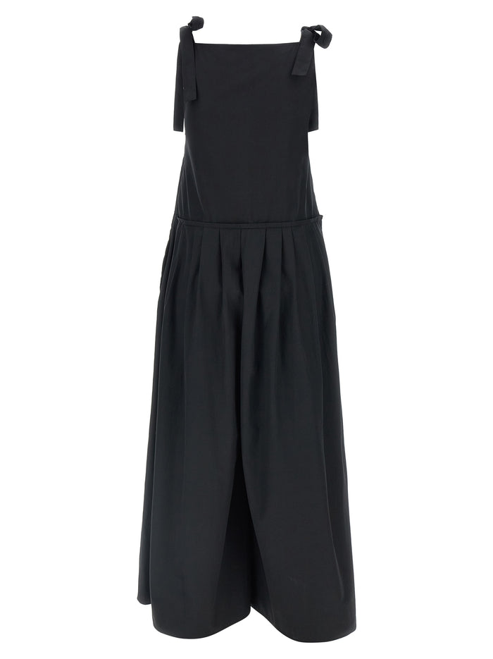 Max Mara 100% cotton poplin jumpsuit in black — view 2