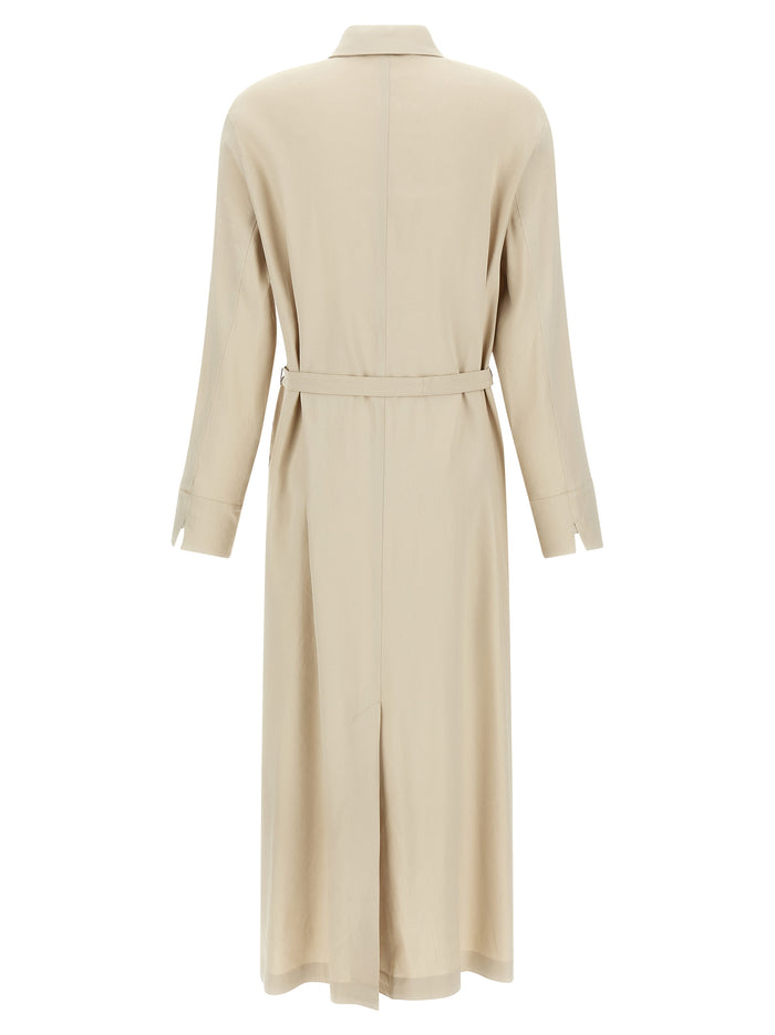 Max Mara 62% Linen dress in beige — view 2