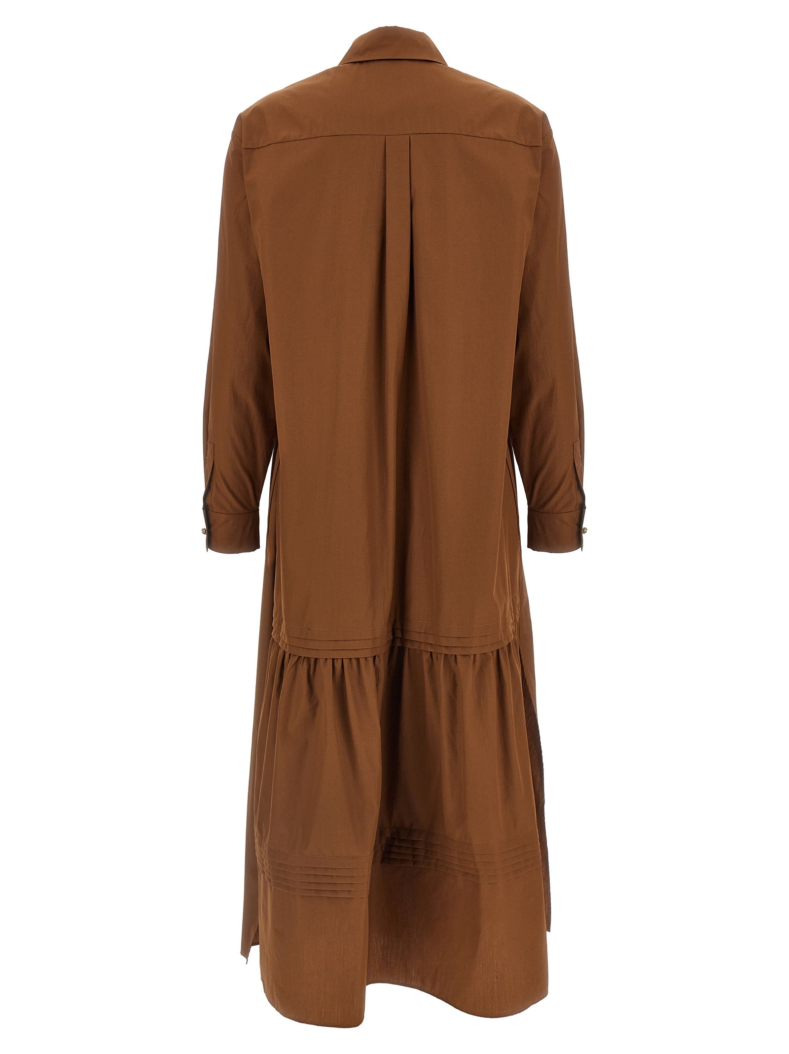 Max Mara 100% cotton dress in brown — view 2