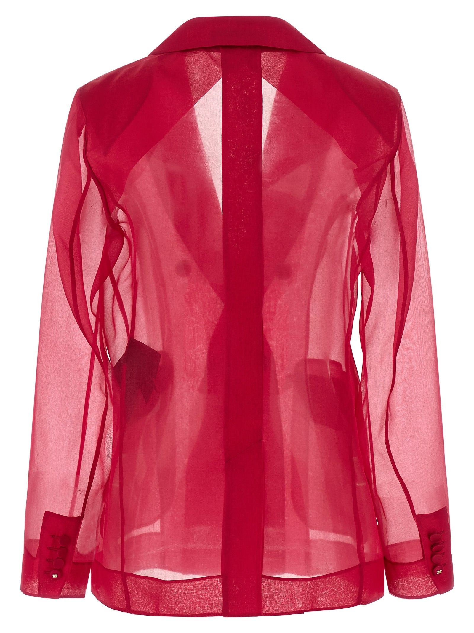 Max Mara 100% silk blazer in red — view 2