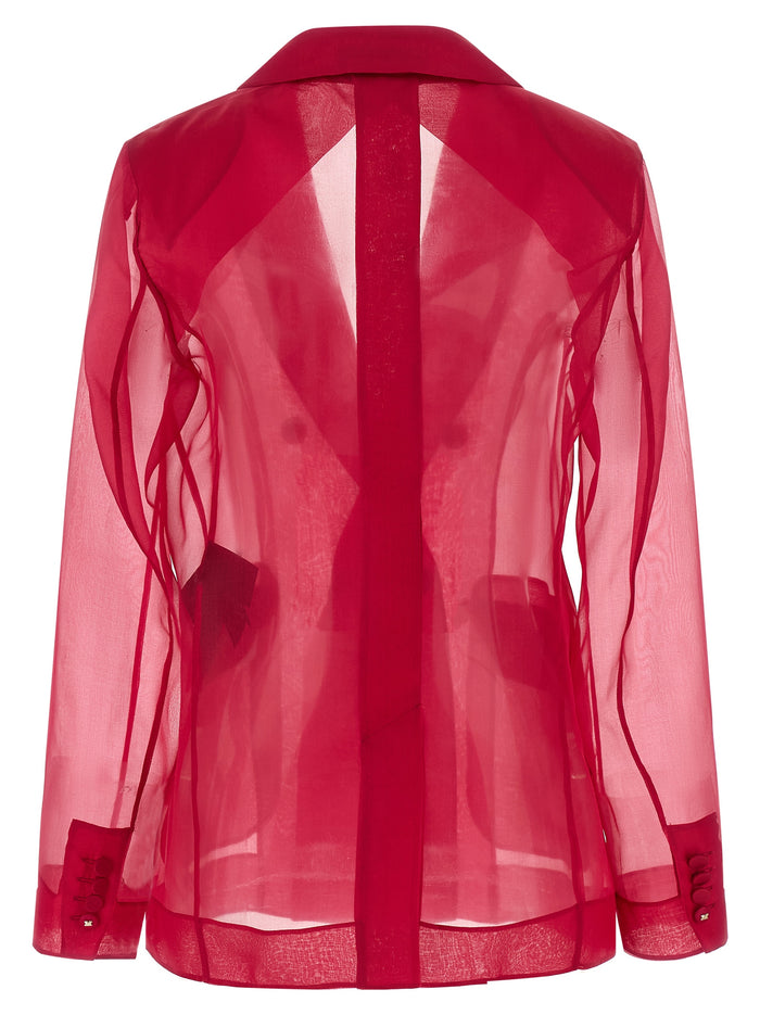Max Mara 100% silk blazer in red — view 2
