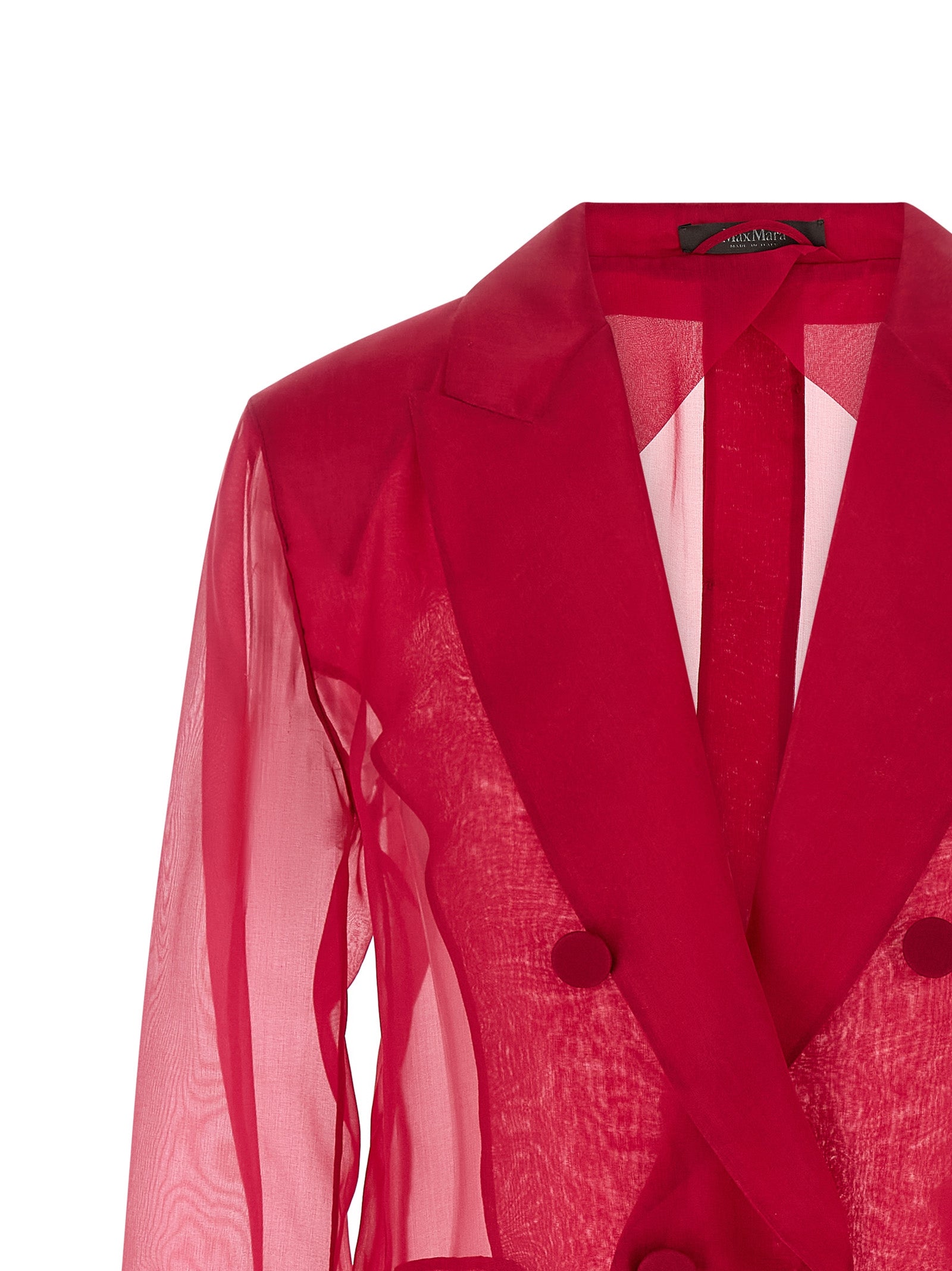 Max Mara 100% silk blazer in red — view 3