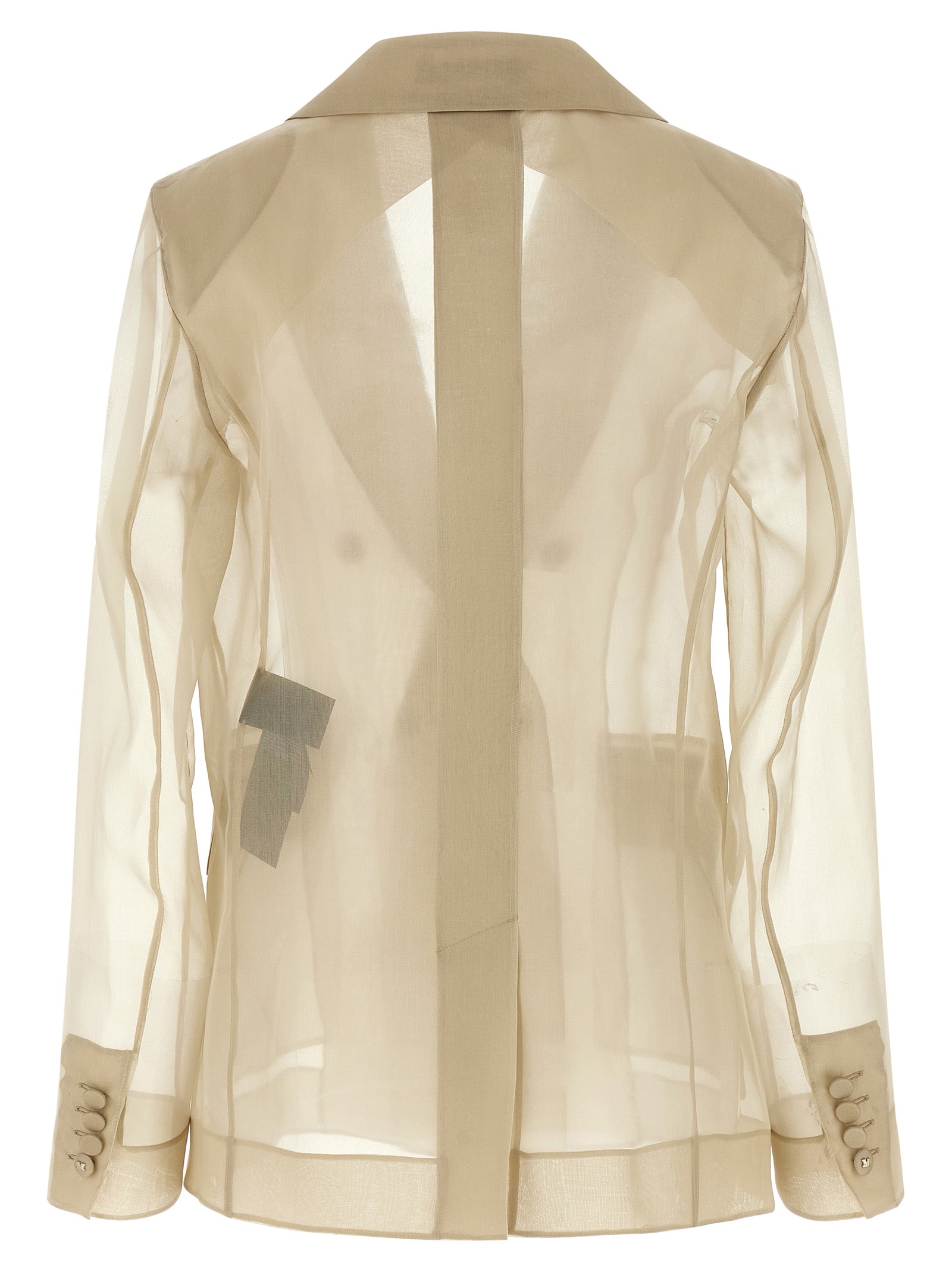 Max Mara 100% silk blazer in beige — view 2