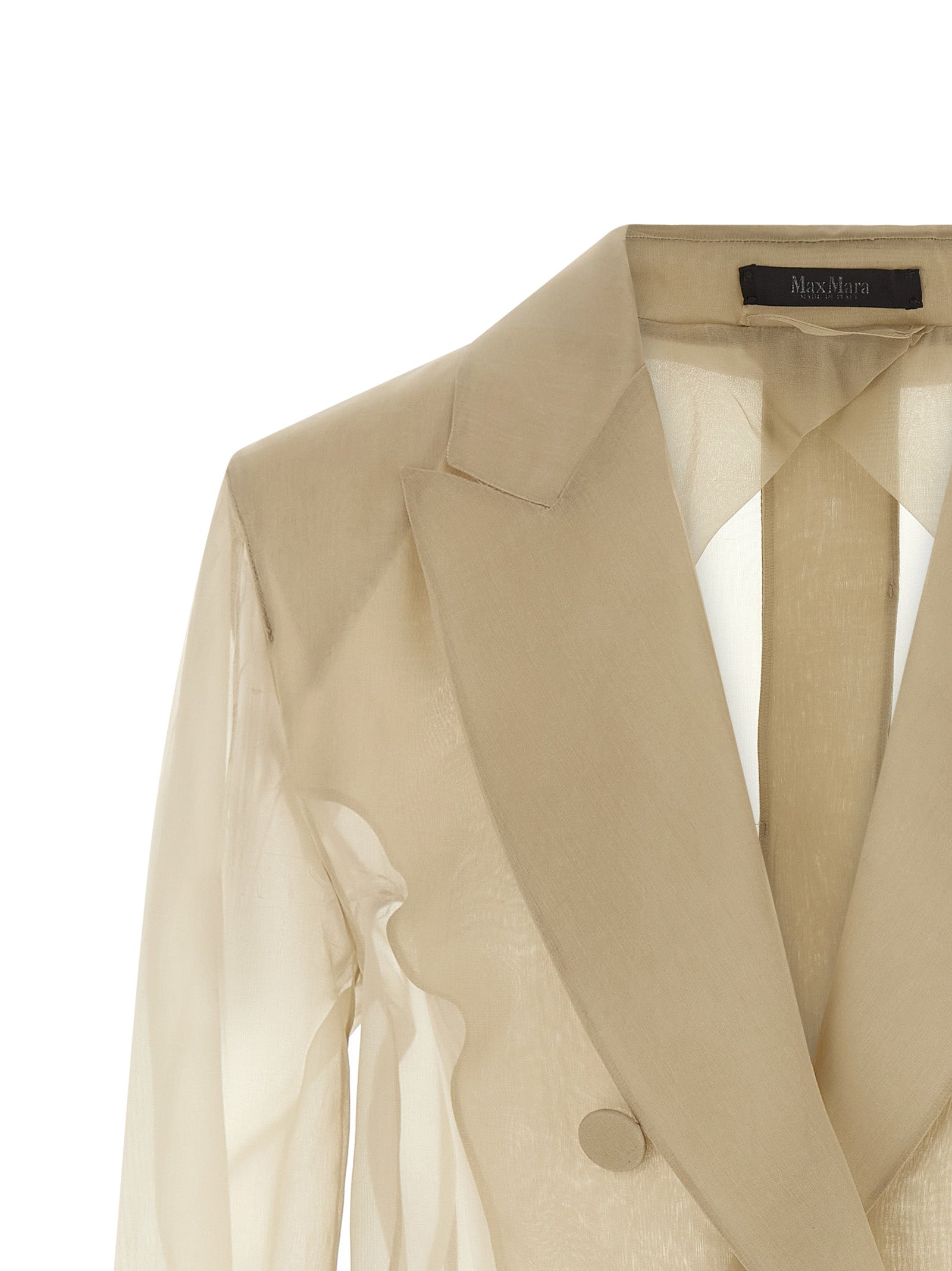 Max Mara 100% silk blazer in beige — view 3